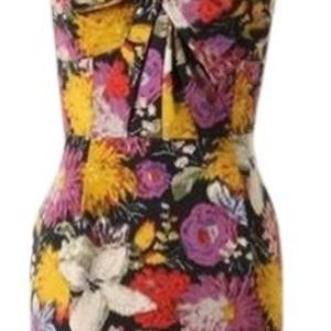 Anthropologie floral strapless mini dress